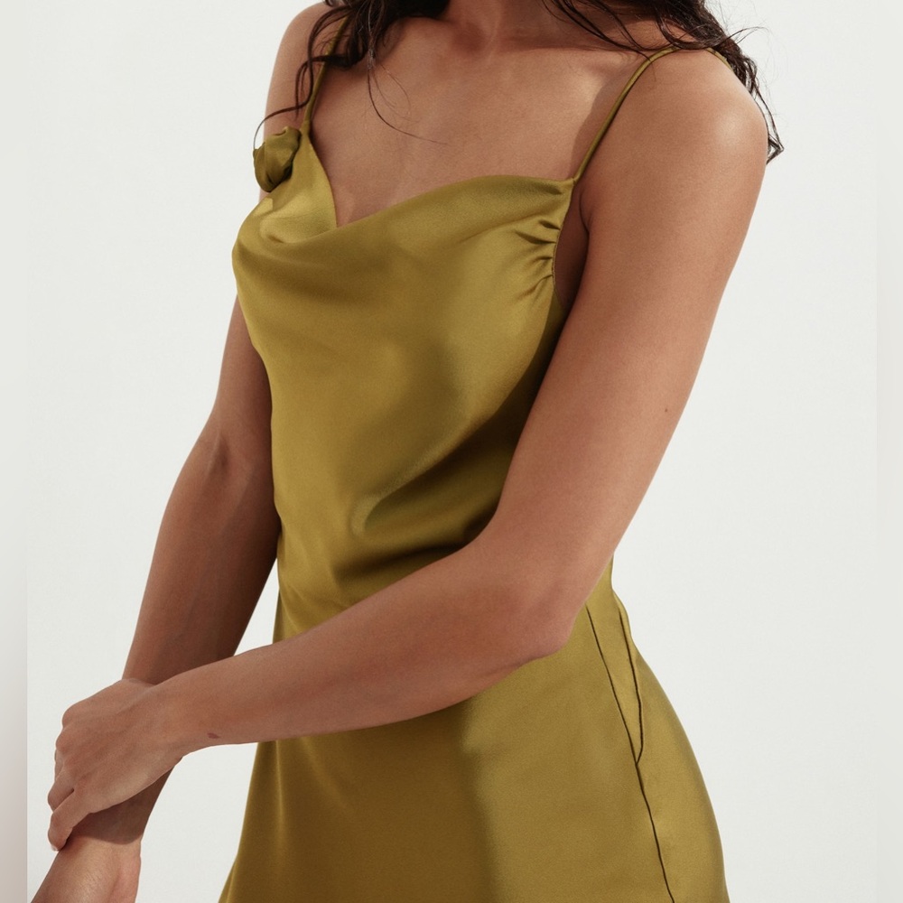 RARE silk draped neck slip dress
